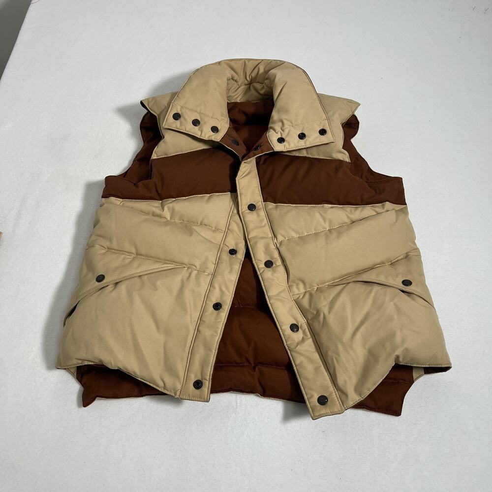Vintage Sunshine‎ Vest Mens Large Brown Reversible Down Puffer Hiking Outdoor